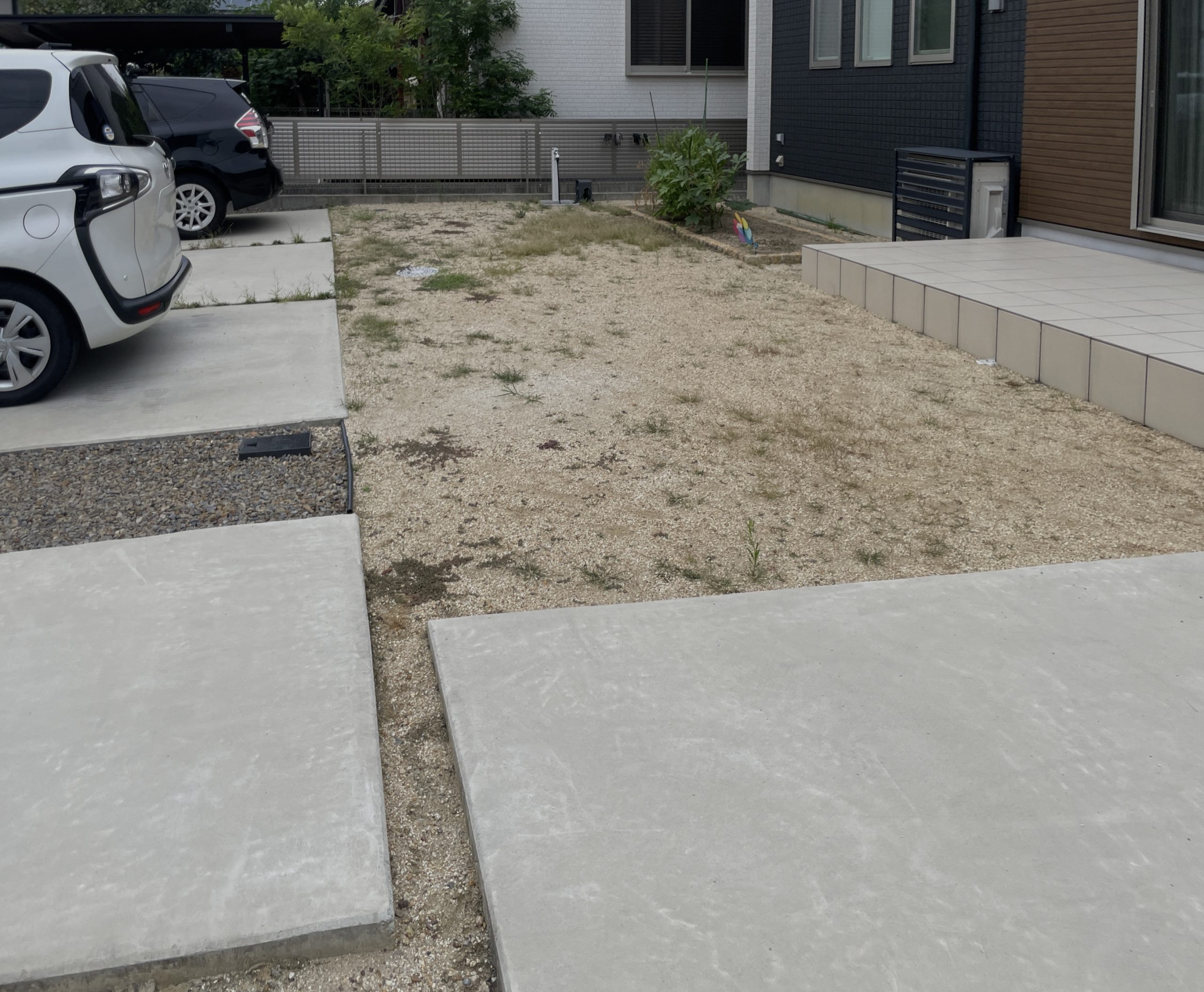 名古屋市　愛知県　庭リフォーム　タイルデッキ