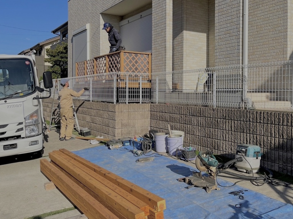東海市　目隠しフェンス　ウッドフェンス　目隠し　リフォーム