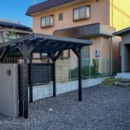 愛知県　名古屋市　サイクルポート　おしゃれ　木製