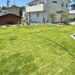 瀬戸市　庭工事　芝　割栗石