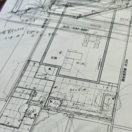 外構デザイン　手描き　ラフデザイン