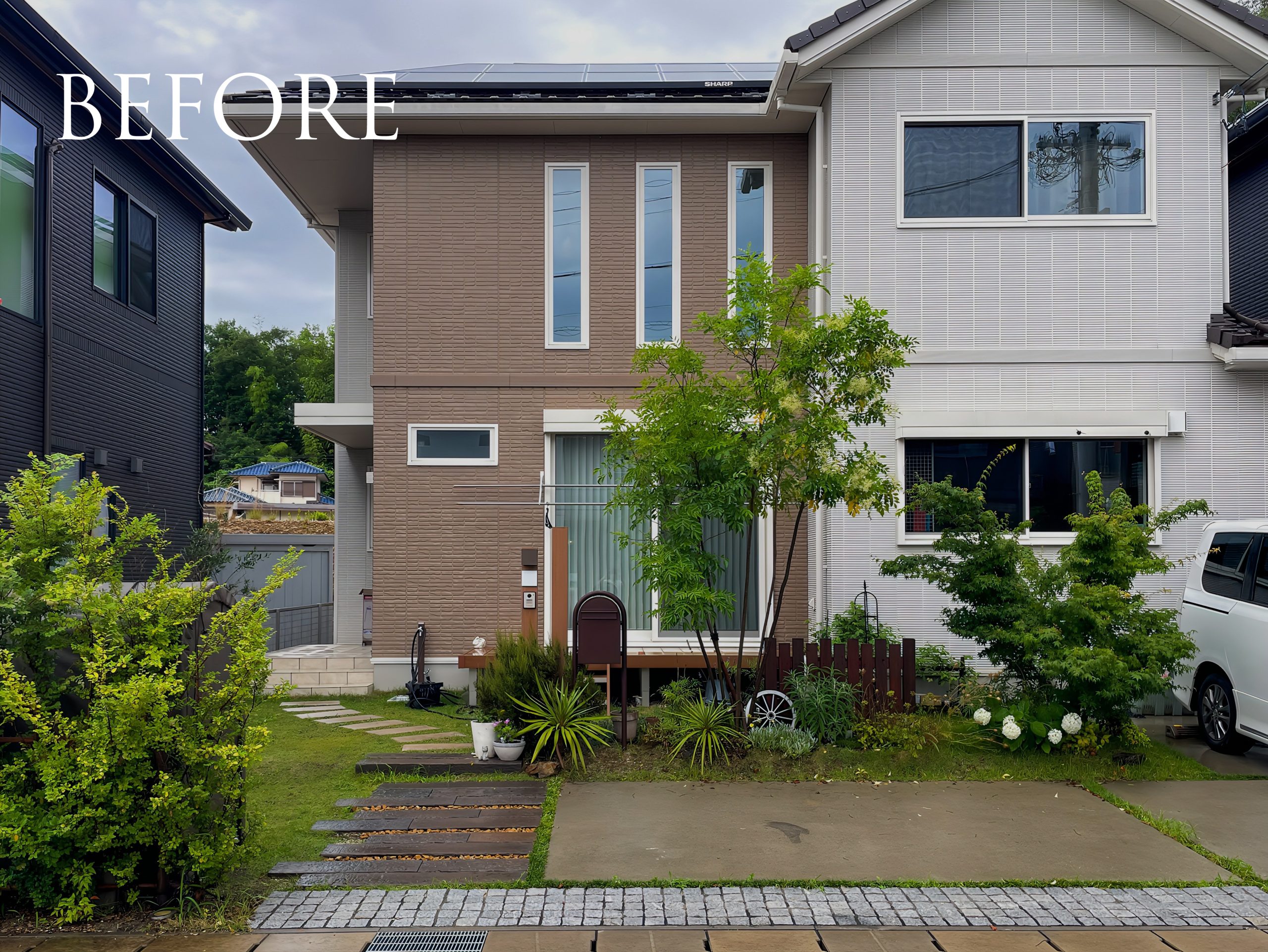 ガーデンデザイン 瀬戸市　木製パーゴラ　ガーデニング　つるバラ