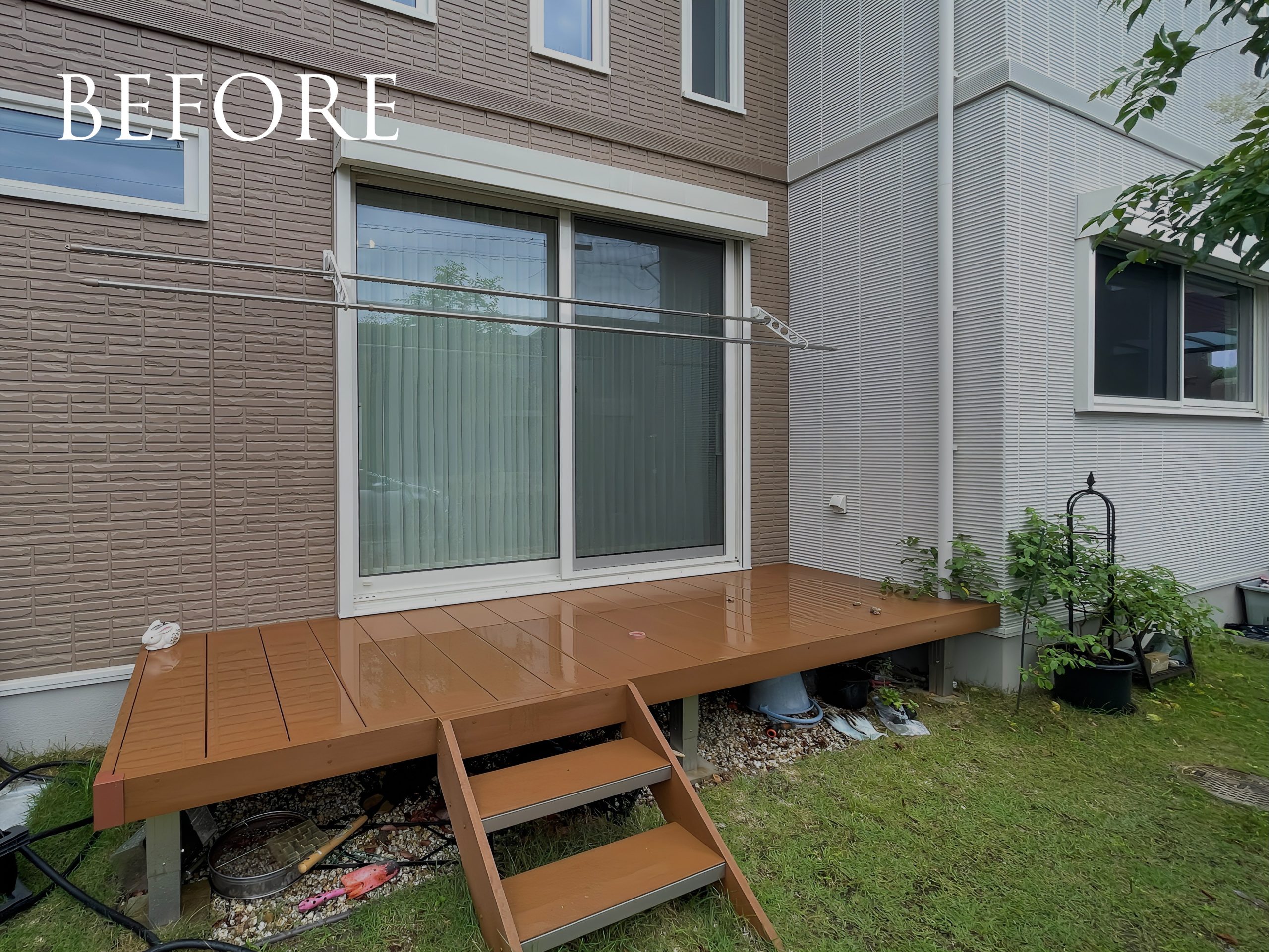 瀬戸市　木製パーゴラ　ガーデニング　つるバラ